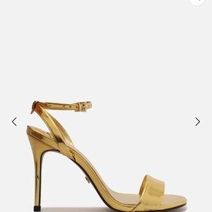 Elegant Gold Ankle Strap Heels